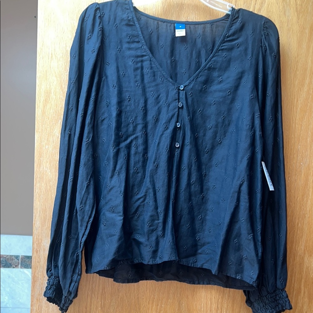 Dark Gray Button-Up Women's Top